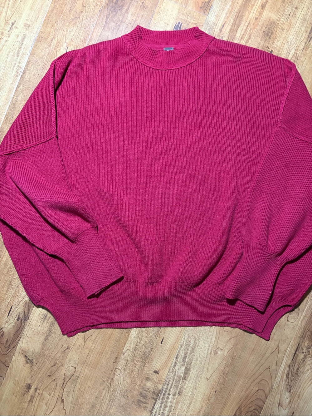 Free People Oversized Crewneck Sweater - Red